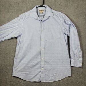 Duluth Trading Co Classic Blue Checkered Button-Down Shirt Cotton Casual Men's L